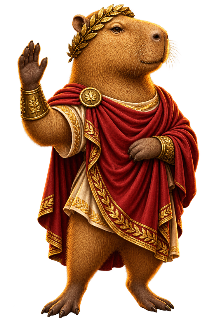Capycaesar giving an imperial salute