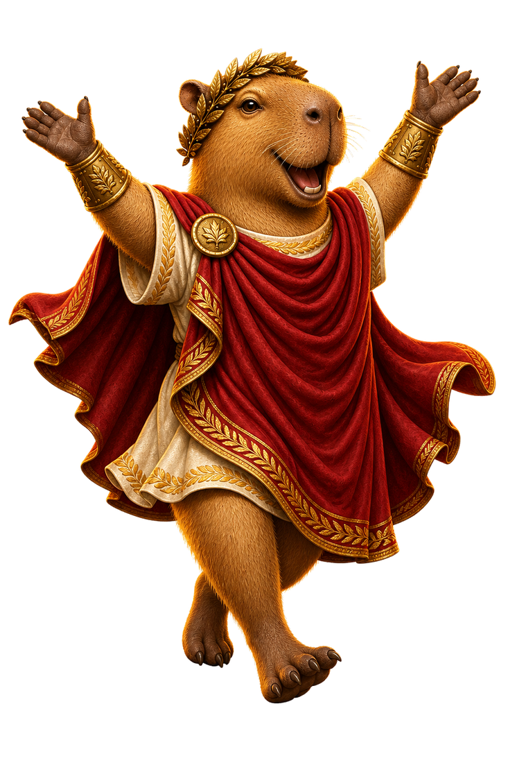 Capycaesar celebrating